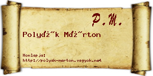 Polyák Márton névjegykártya